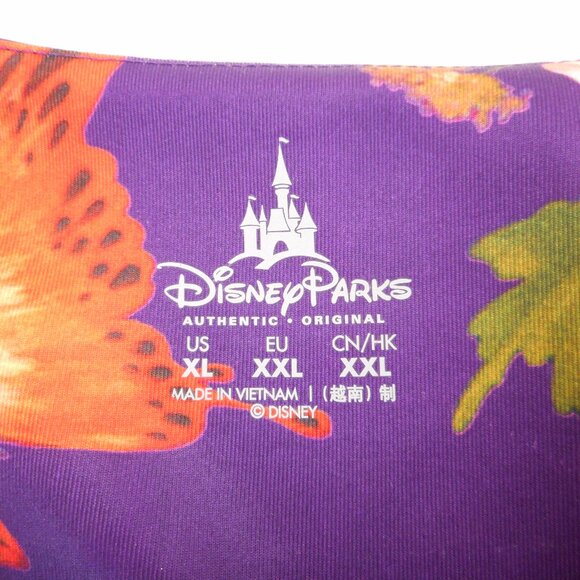 Disney Parks Women's size XL Peplum Jacket Tinker Bell Purple Floral Full Zip - Picture 7 of 11